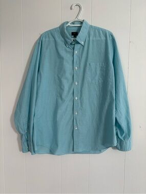 J. Crew Men's Aqua Button-Down Shirt